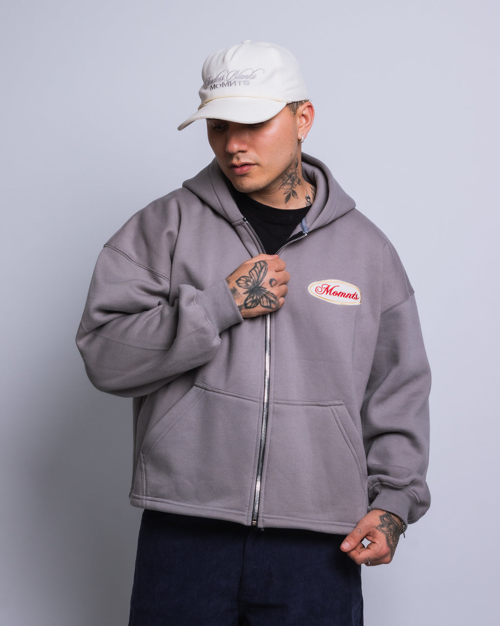 Gray Zipper Hoodie