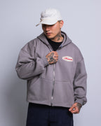 Gray Zipper Hoodie