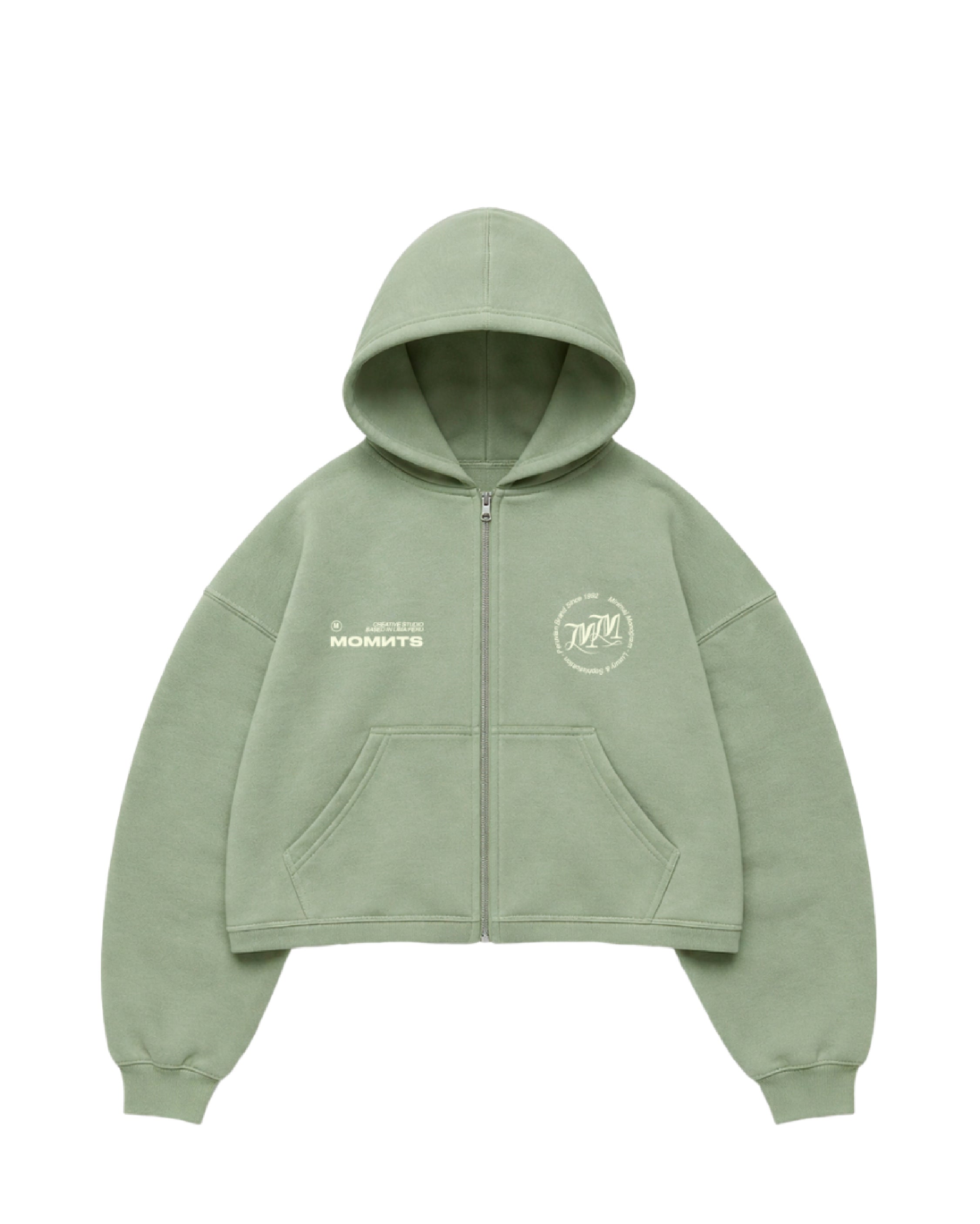 Daily Structure Green Zip Hoodie