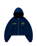 Daily Structure Blue Zip Hoodie