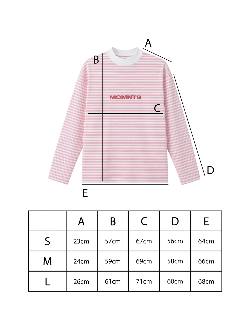 Soft Stripe Long Sleeve / Rose