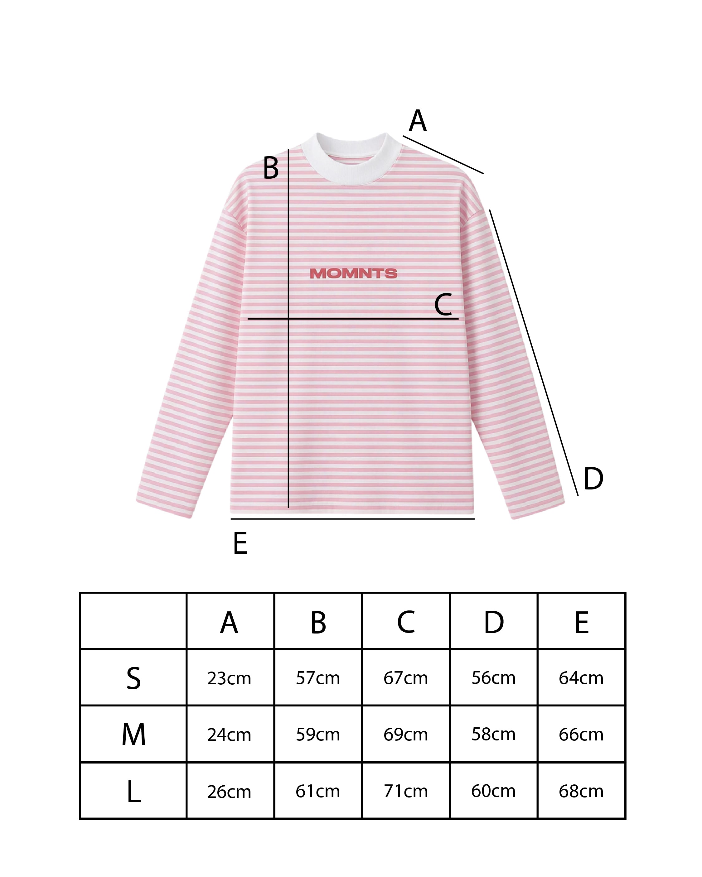 Soft Stripe Long Sleeve / Rose