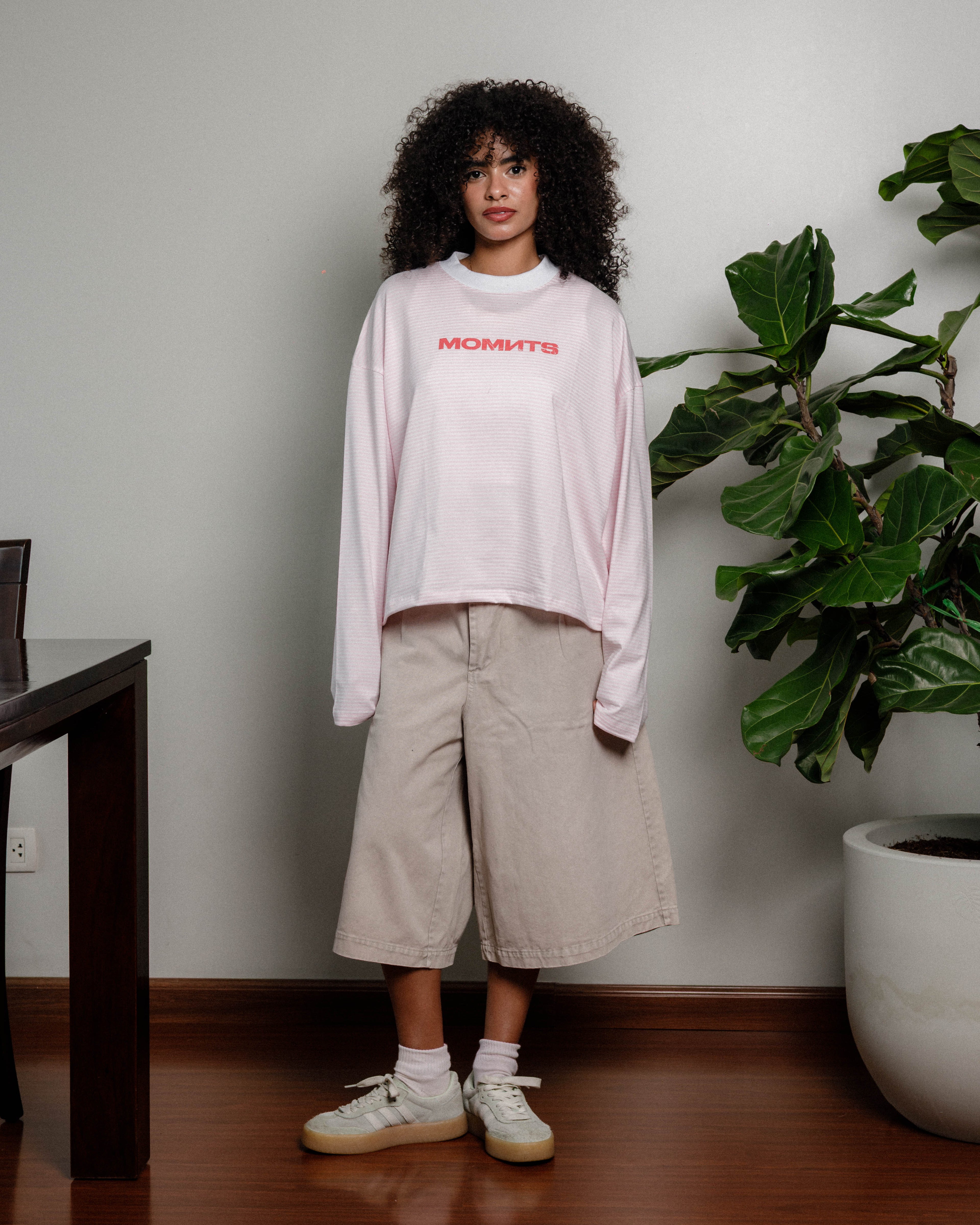 Soft Stripe Long Sleeve / Rose