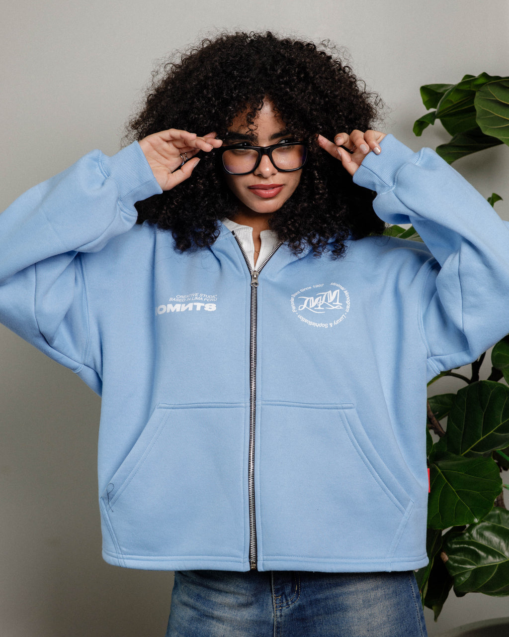 Daily Structure Sky Blue Zip Hoodie