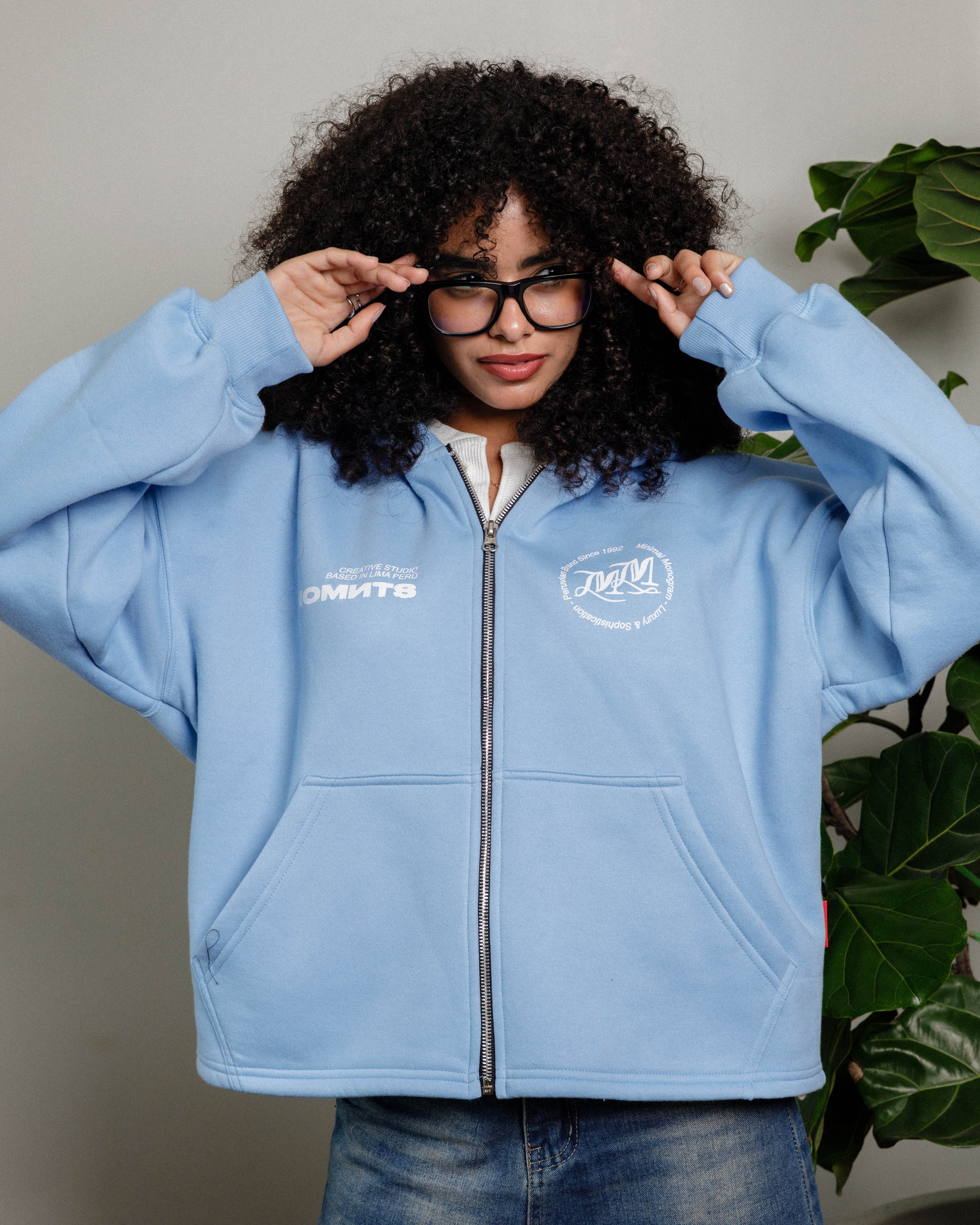 Daily Structure Sky Blue Zip Hoodie