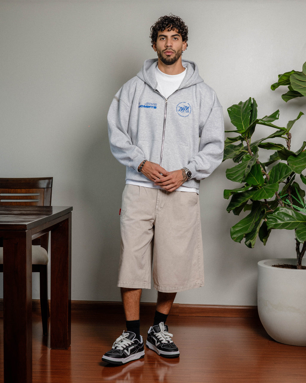 Daily Structure Melange Zip Hoodie
