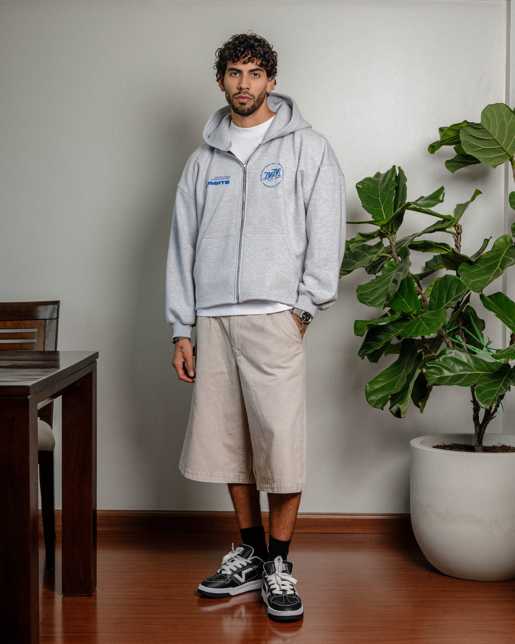 Daily Structure Melange Zip Hoodie