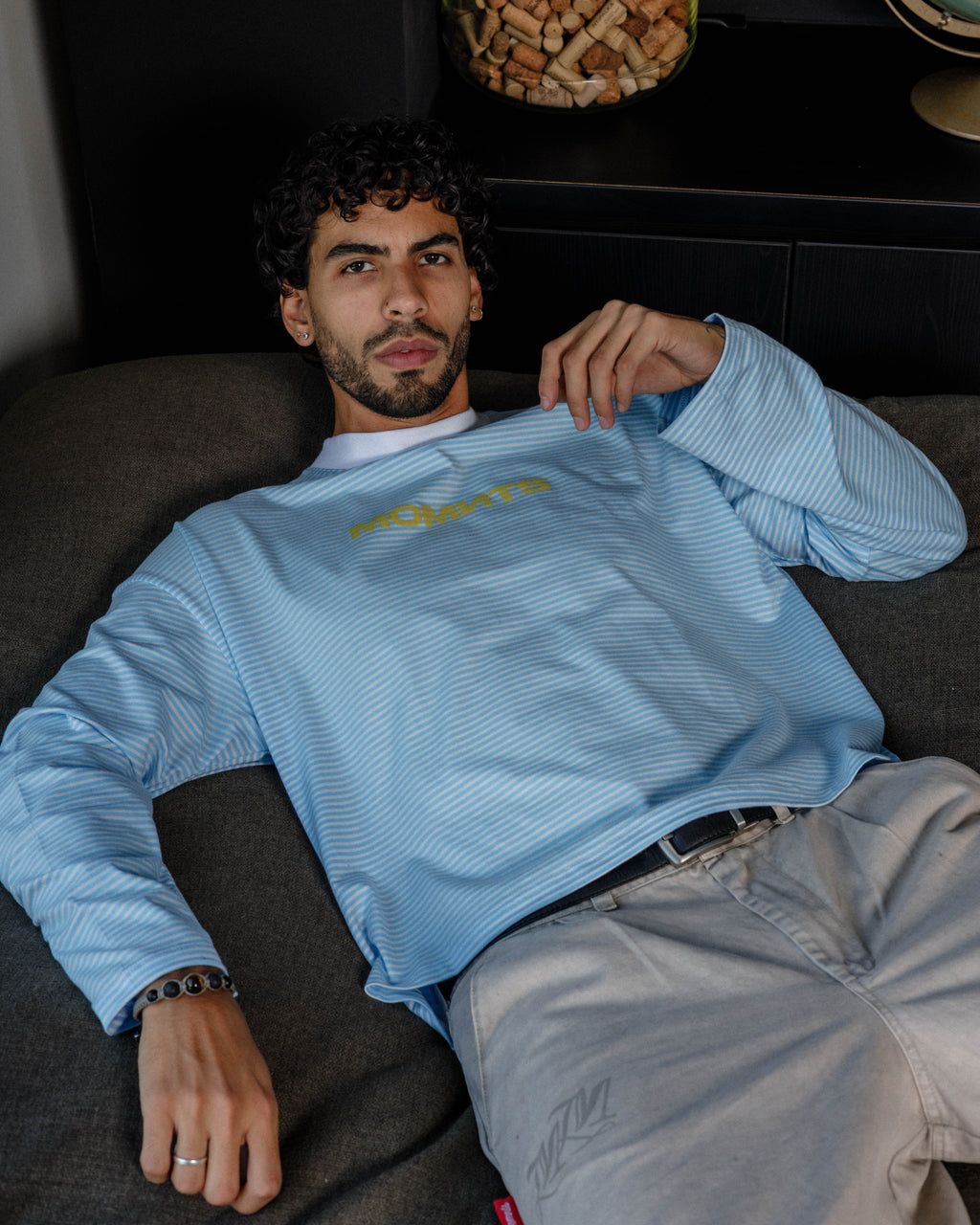 Soft Stripe Sky Blue Long Sleeve