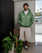 Daily Structure Green Zip Hoodie