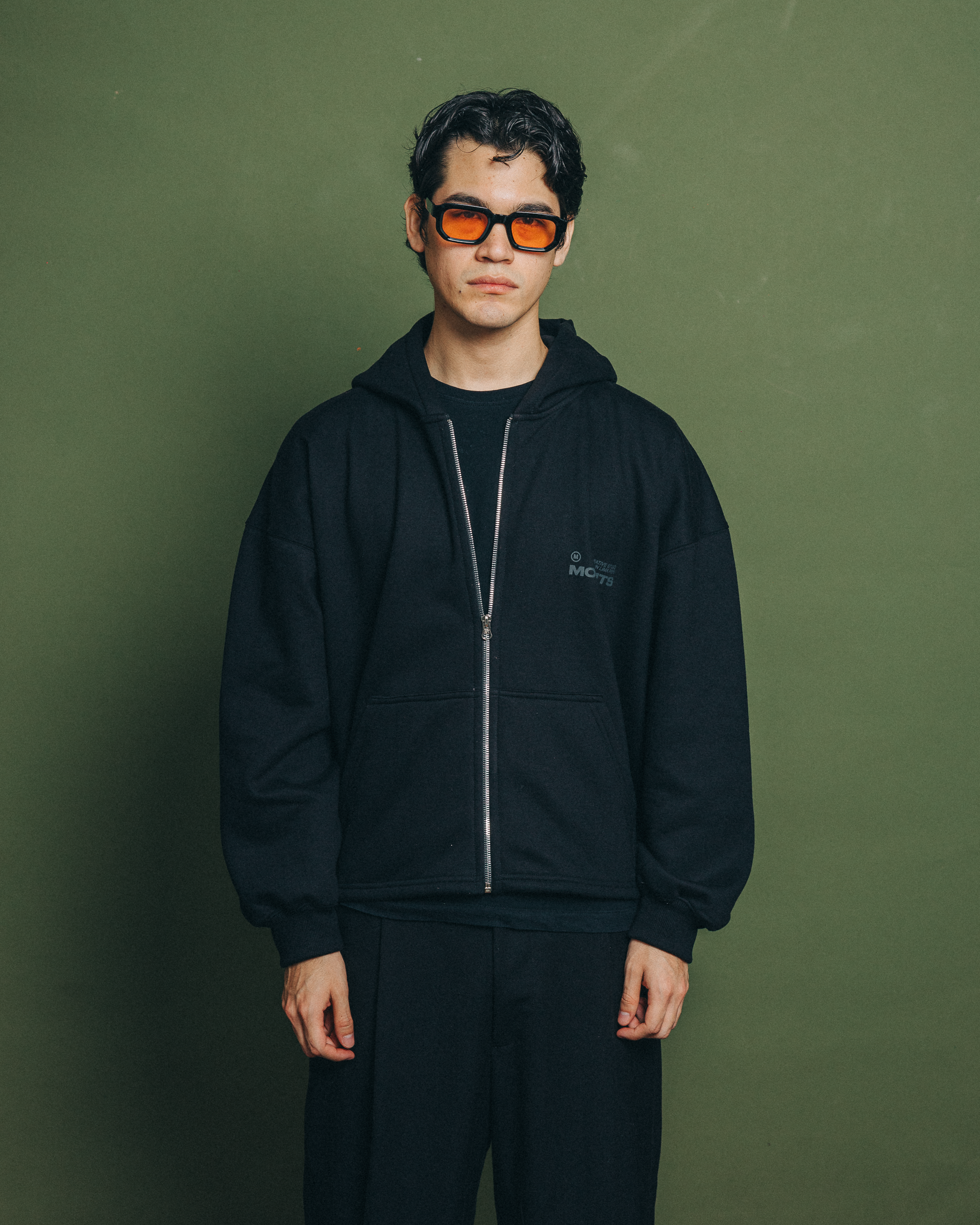 Creative Black Zipper Hoodie