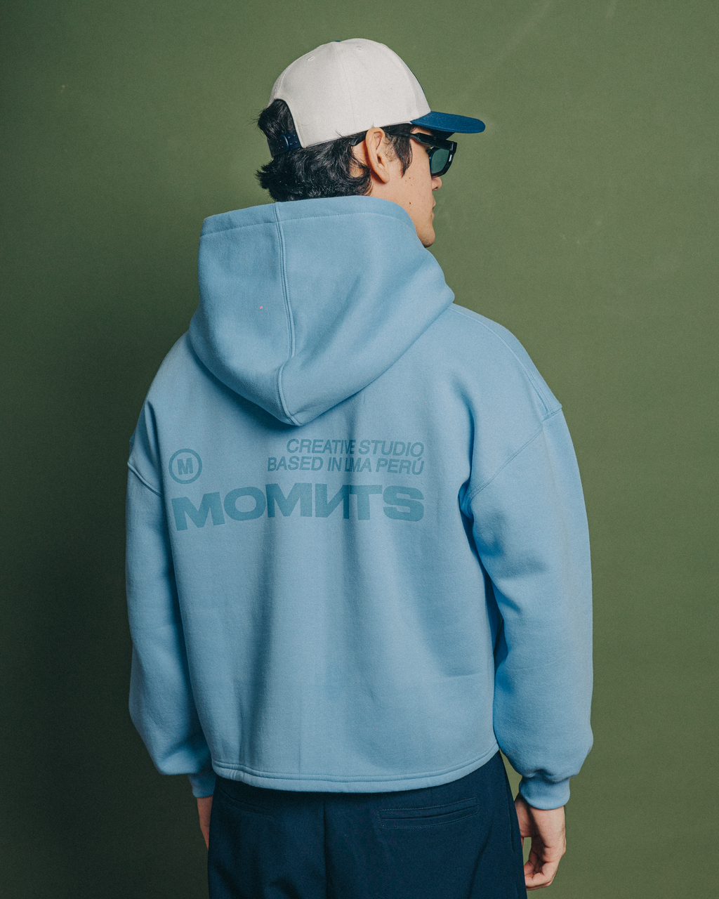 Creative Sky Blue Zipper Hoodie