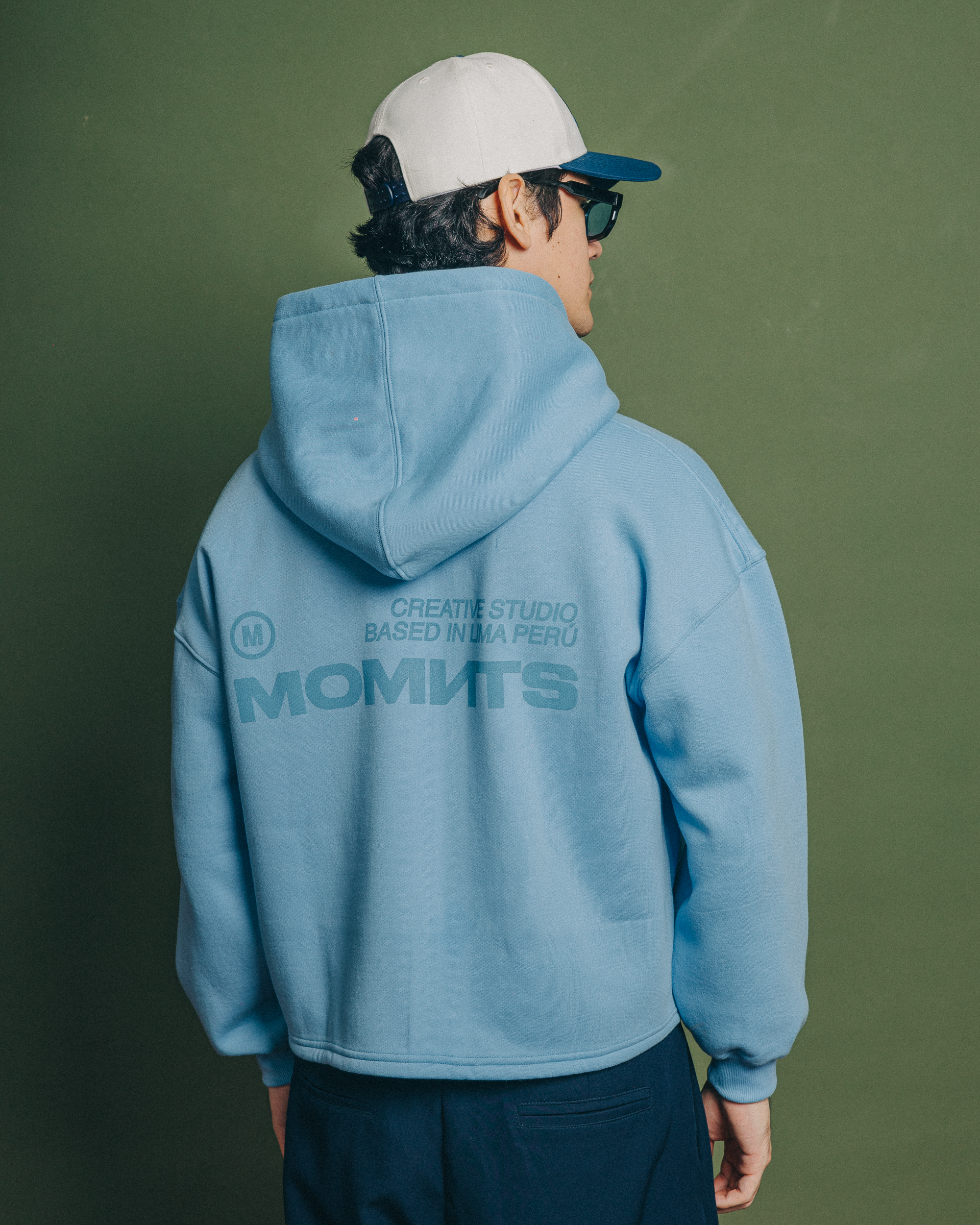 Creative Sky Blue Zipper Hoodie