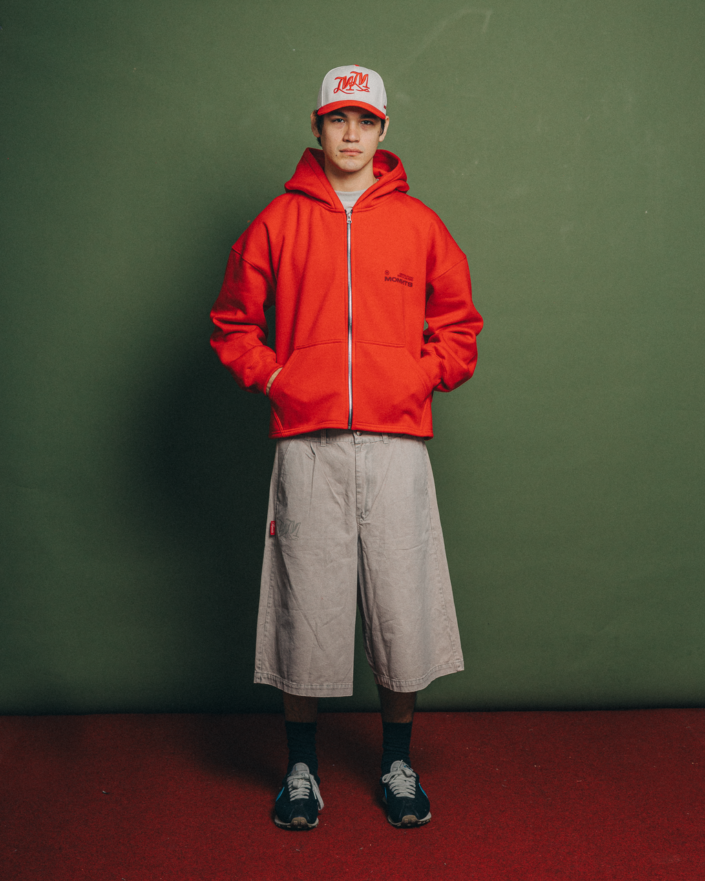 Creative Red Zipper Hoodie