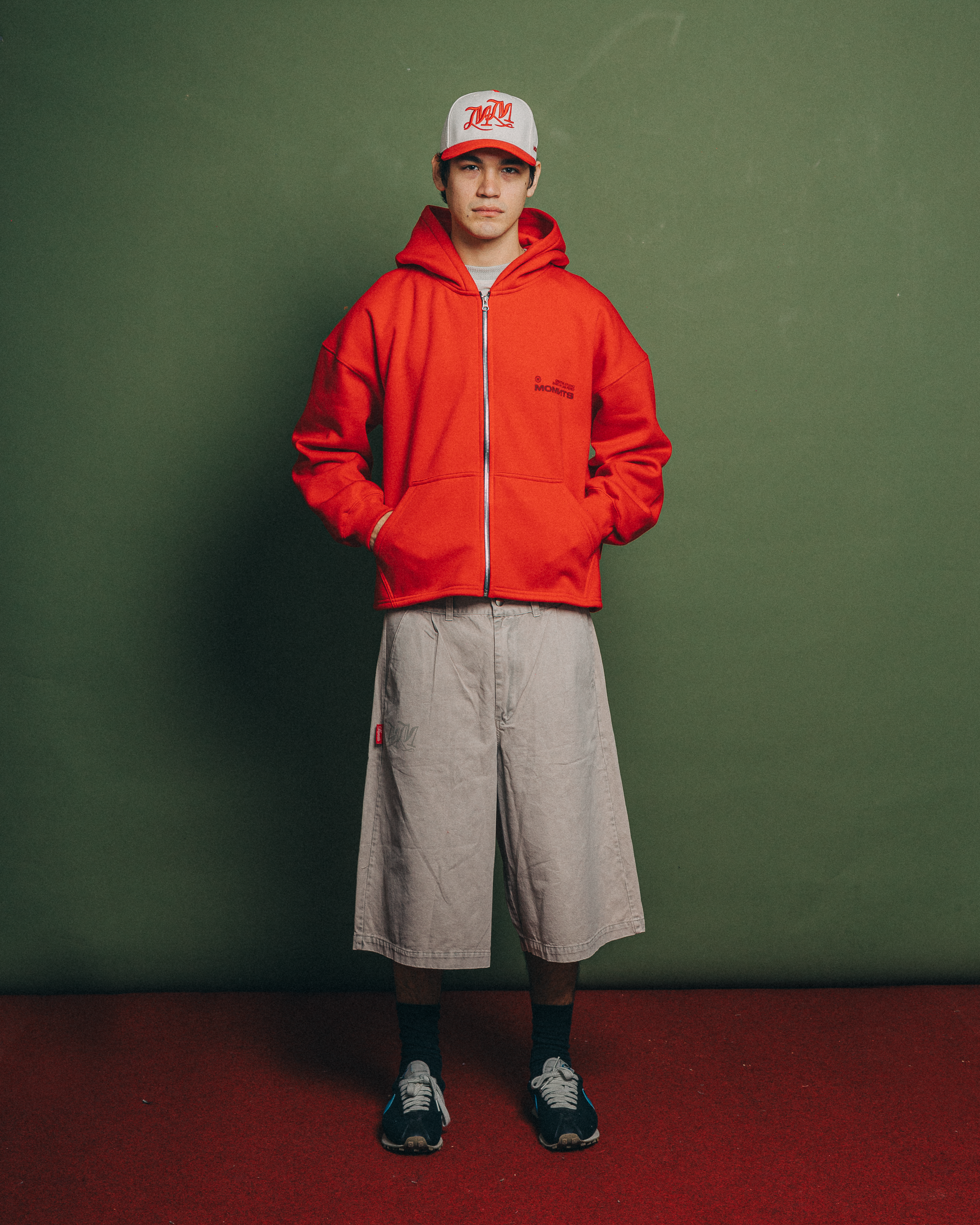 Creative Red Zipper Hoodie
