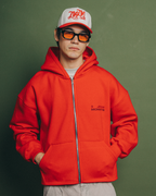 Creative Red Zipper Hoodie