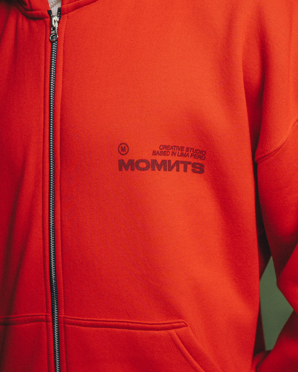 Creative Red Zipper Hoodie