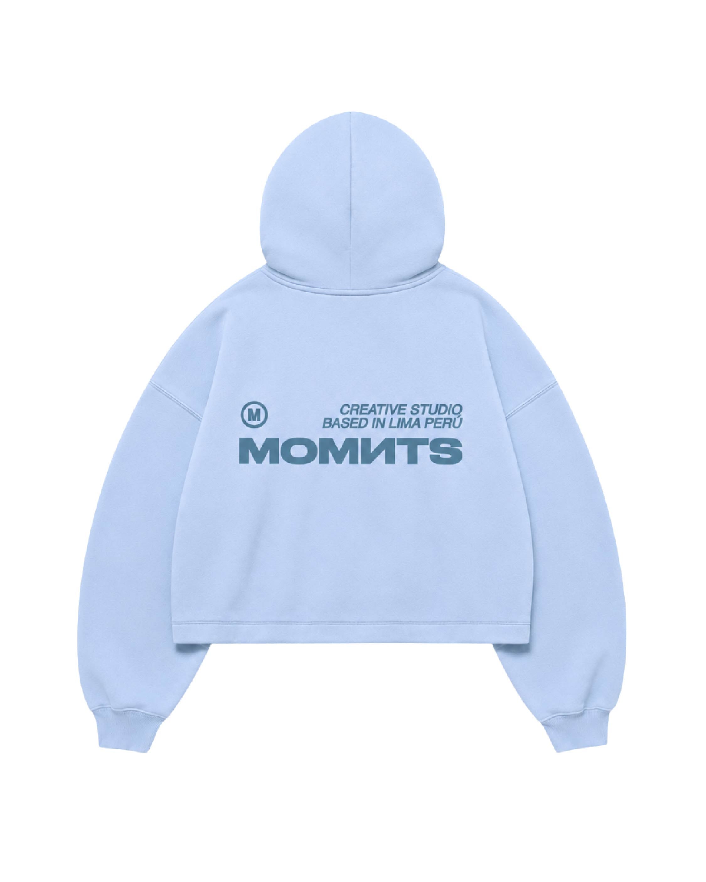 Creative Sky Blue Zipper Hoodie